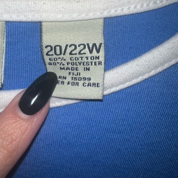 Vintage Classic Elements Woman Blue Patriotic Flag Short Sleeve Top - Picture 5 of 6